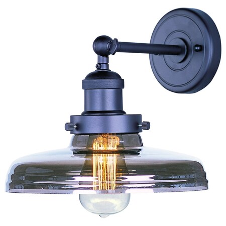 Maxim One Light Bronze Mirror Smoke Glass Wall Light 25067MSKBZ